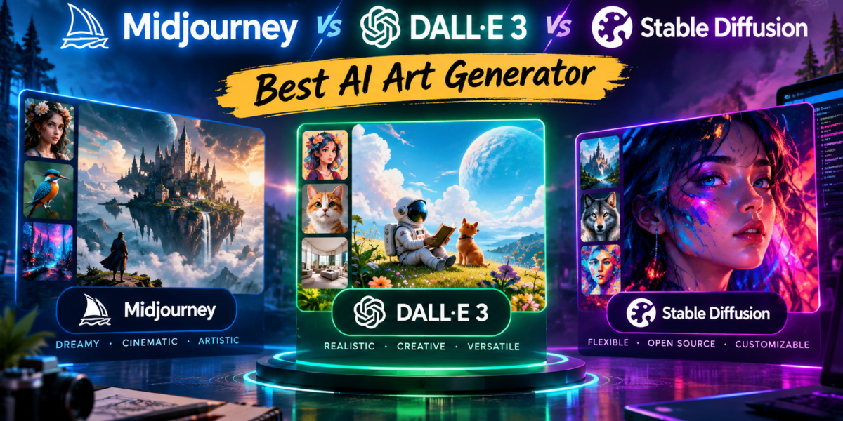 Midjourney vs DALL-E 3 vs Stable Diffusion: Best AI Art Generator