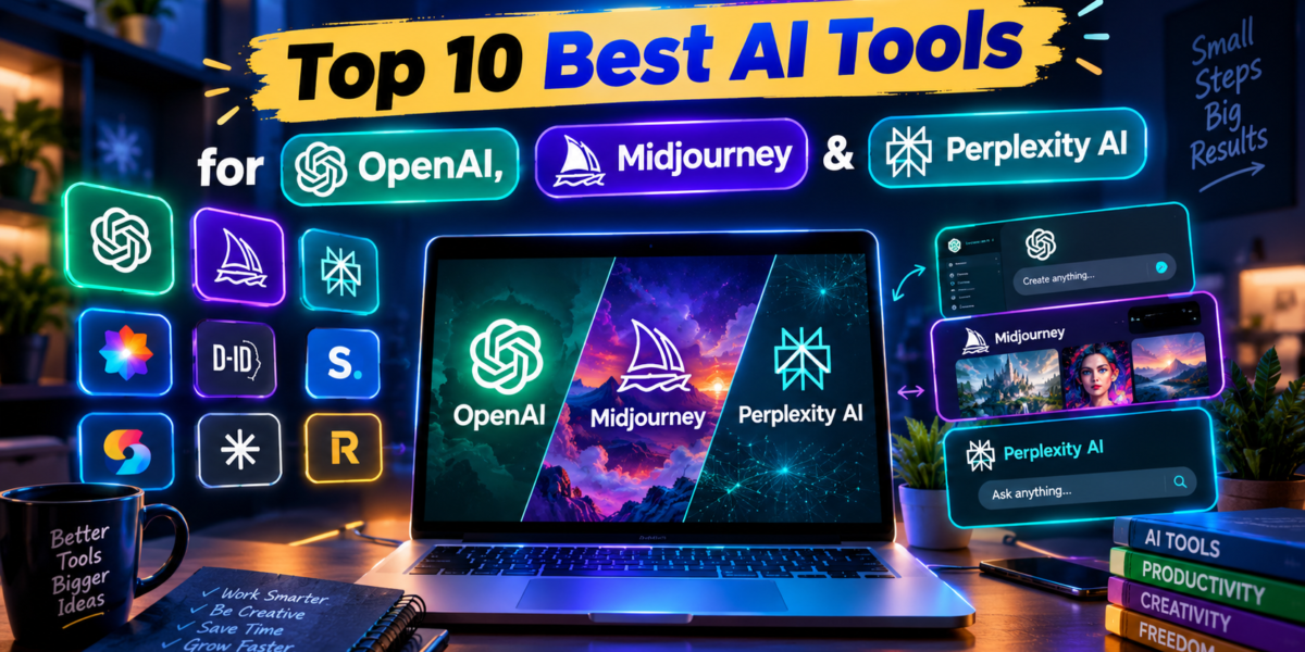 Top 10 Best AI Tools for Open AI, Midjourney & Perplexity AI