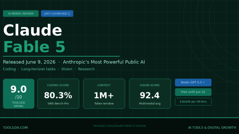 Claude Fable 5 Review Features, Pricing & vs ChatGPT | Toolszai screenshot