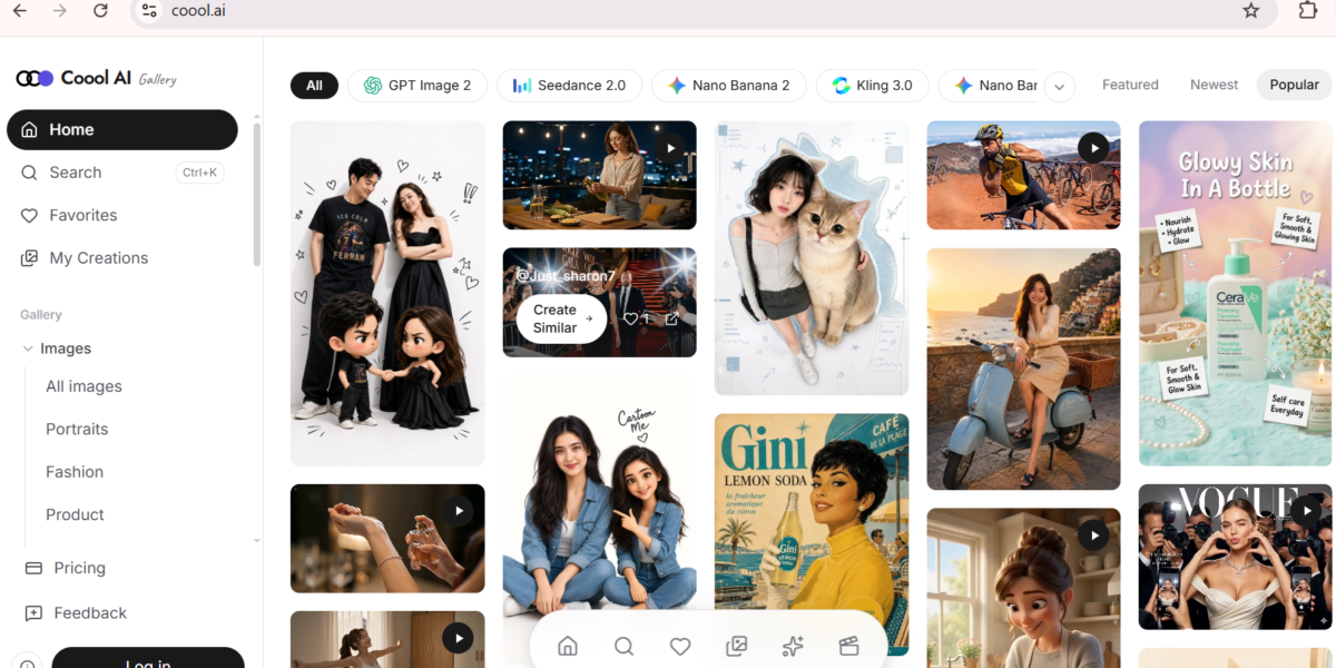 Coool.ai is a free AI prompt gallery and image generation platform